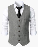 Herren Herringbone Trachtenweste - Robert in Grau