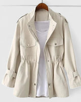 Michaela | Damen Safari-Mantel mit Langarm in Creme