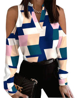 CASSIDY | Elegante Bluse mit V-Ausschnitt in Blau