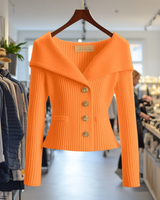 KARLA I LUXURIÖSE STRICKJACKE in Orange