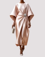 Kay - Elegantes Wickel-Midikleid in Khaki