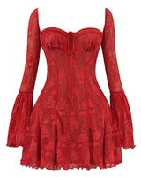 Elegantes luxuriöses Minikleid in Rot