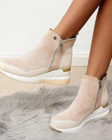 Orthopädische Leder Damen Stiefeletten - Emma in Beige