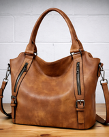 Damen Alltag Handtasche aus Kunstleder in Braun