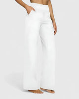 Nadine | Damen Weite Lounge-Hose mit Stretchbund in Weiß
