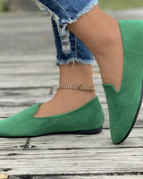 Pax | Bequeme Slip-On Flache Schuhe mit Spitzem Zehenbereich in Grün
