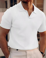 Holden - Kurzarm-Poloshirt mit schlichtem Design in Weiß
