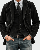 Steffen | 2-teiliges Set: Blazer und Weste in Schwarz