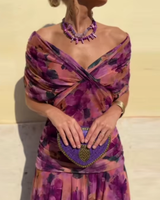 Louise | Elegantes Maxikleid für Feste mit V-Ausschnitt in Verzauberten Garten