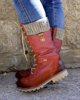 Stilvolle Hohe Damen Winterstiefel - Nora in Rot
