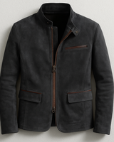 Plamen – Wildleder Jacke Mit Taschen in Schwarz