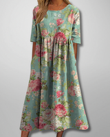 Gail – Florales Damen Maxikleid in Grün