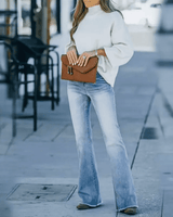 Damen Slim Fit High Waist Jeans in Hellblau