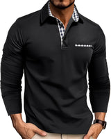 Jerome - Komfortables Langarm-Poloshirt in Schwarz