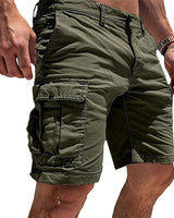 THARNULF | STILVOLLE HERREN-CARGO-SHORTS in Armeegrün