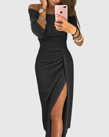 Lily | Chices Maxikleid mit Neckholder in Schwarz