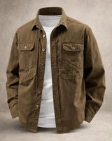 Corvinel - Legere Hemdjacke in Braun