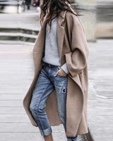 Champagne | Eleganter Wintermantel in Khaki