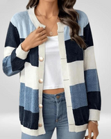 Nashawn | Gestreifte Strickjacke in Blau