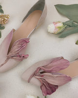Jennifer - Stilvolle flache Damenschuhe mit Blumenmuster in Rosa