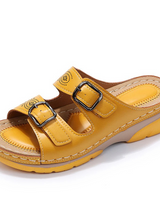 Risel - gepolsterte orthopädische Sandalen in Gelb