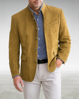 Cannes | Herren Elegante Strukturierte Jacke – Strukturierter Blazer Herren in Goldocker