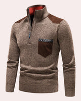 Vigo - Stylischer Pullover mit Reißverschluss für Männer in Braun