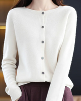 Kaschmir Cardigan für Damen in Weiß