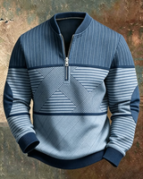 Erkebulan - Langarm Pullover Mit Halbem Reißverschluss in Blau
