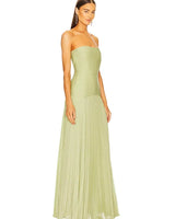LETHEREN Elegantes Maxikleid in Grün
