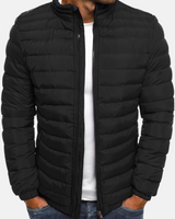 Herren Stehkragen Übergangsjacke in Schwarz