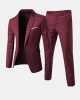 Alonzare™ | Klassisches Ensemble (Jacke + Hose) in Weinrot