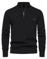 Gianni - Stilvoller Zip-Up Pullover in Schwarz