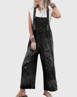 Yuna - Jumpsuit mit Vintage-Waschung in Schwarz