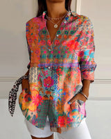 Anna – Elegante Bluse mit Blumenprint in Mehfarbig