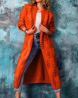 Damenmantel aus gestrickter  -ROWOHT in Orange