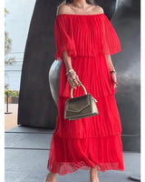 Mabeline - Geschichtetes Breeze Kleid in Rot