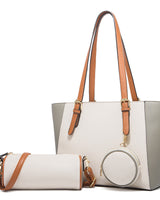 Elegante Damen-Tragetasche mit zweifarbigem Design in Weiß