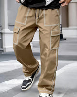 Jamein – Cargohose Mit Kontrastnähten in Khaki