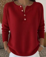 Belen - Softtouch-Henley-Sweatshirt in Rot
