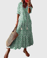 Amalia™ | Retro Bohemian Sommerkleid in Grün