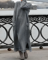 Popi | Lässiges langes Winterkleid in Grau
