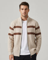 Loick - Strickjacke mit Reißverschluss und Langen Ärmeln in Beige
