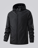 Damen wasserdichte Windjacke in Schwarz