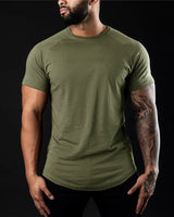 Herren Schlanke Passform Einfach T-Shirt in Armeegrün