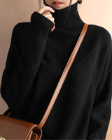 Marcelle | Chunky Rollkragenpullover in Schwarz