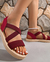 Dove | Leicht Espadrille-Stil Sandalen in Burgunderrot