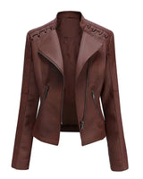 Drune | pu-lederjacke mit reibverschluss in Braun