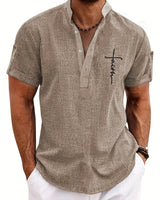 Samuelson - Elegantes Kurzarmhemd Mit Kragen in Khaki