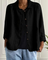 Athena | Rundhals Kurzarm Top in Schwarz